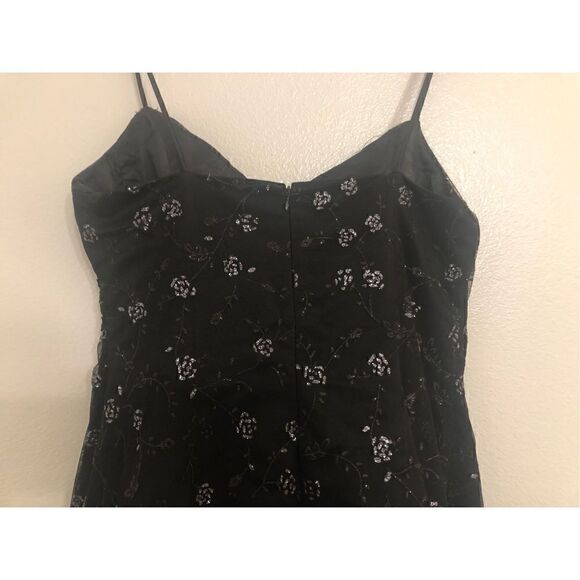 5/$25 SALE Onyx Nite Metallic Formal Prom Spaghetti Strap Mini Black Dress 14 - Picture 9 of 15